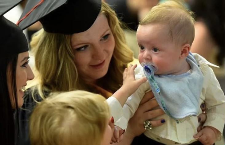 a graduate mother with kid